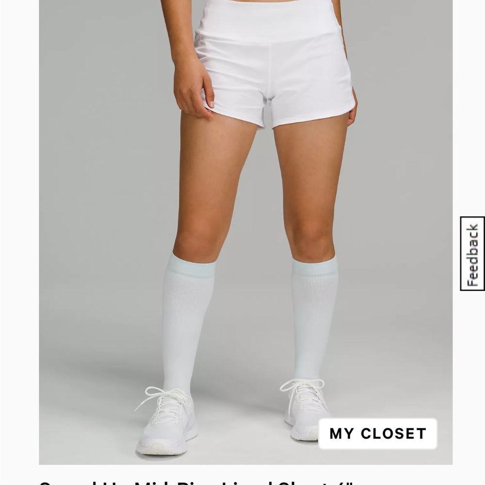 Size 8 mid rise Lululemon speed up shorts.